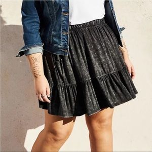 Torrid Black Wash Super Soft Tiered Mini Circle Skirt Item 14804202 0X
